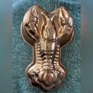 Vintage copper lobster Dutch mold for Jello or baking.